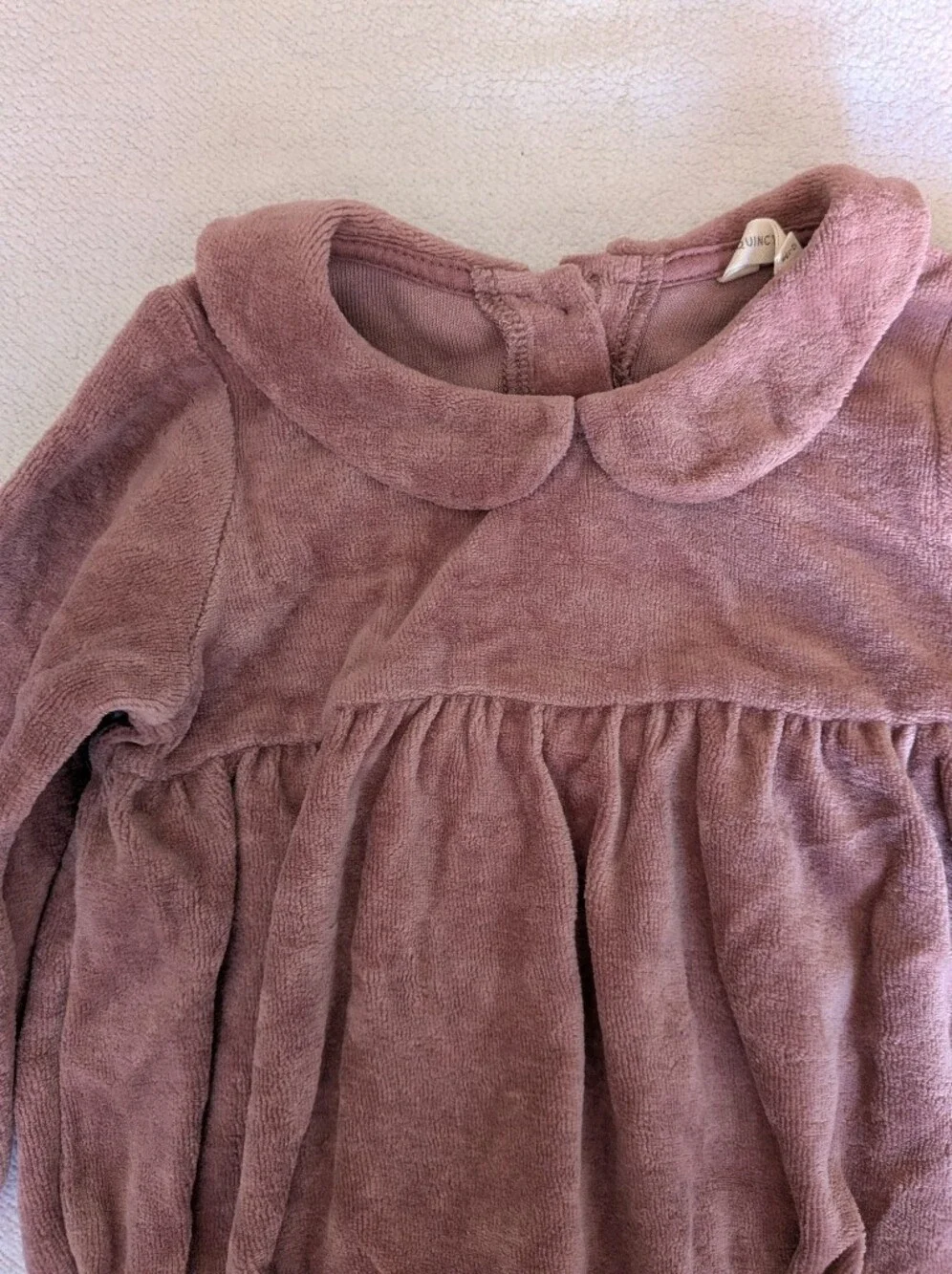 Quincy Mae Mauve Plush Velvet Baby Bubble